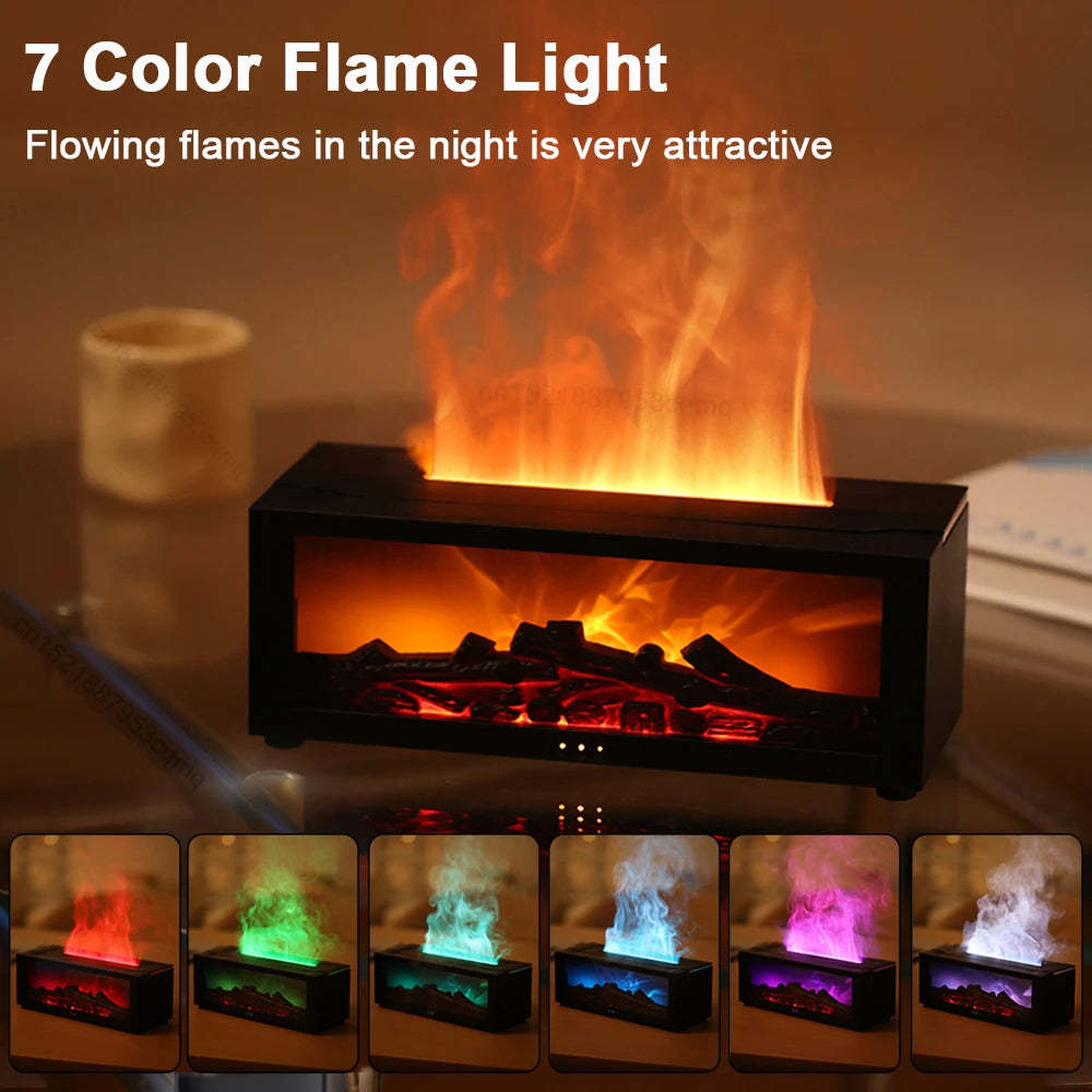 Flame Aromatherapy Colorful Essential Oil Flame Humidifier 3D Flame