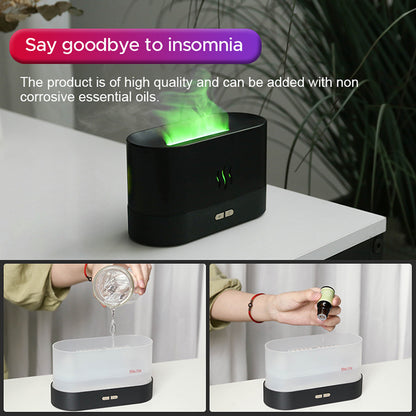 Flame Humidifier 7 Led RGB Colorful Essential Oil Fire Flame Aroma Diffuser