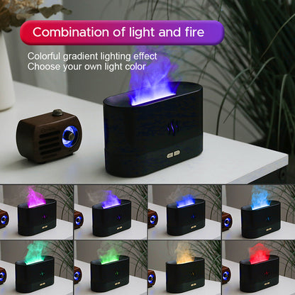 Flame Humidifier 7 Led RGB Colorful Essential Oil Fire Flame Aroma Diffuser