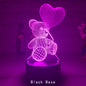 3D LED Acrylic Lamp  USB - Teddy Bear with Heart