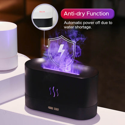 Flame Humidifier 7 Led RGB Colorful Essential Oil Fire Flame Aroma Diffuser