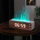 Flame Humidifier With Clock Display Aromatherapy