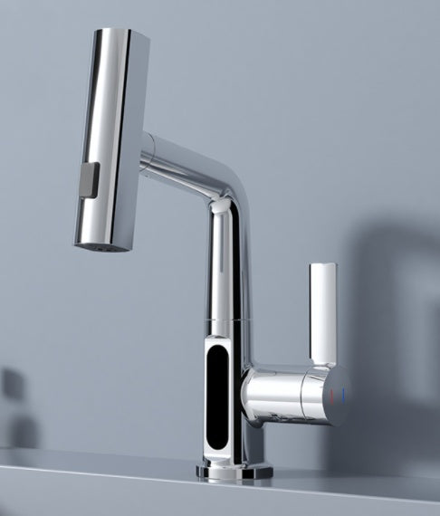 Intelligent Digital Display Faucet Pull-out Basin Faucet Temperature  Rotation