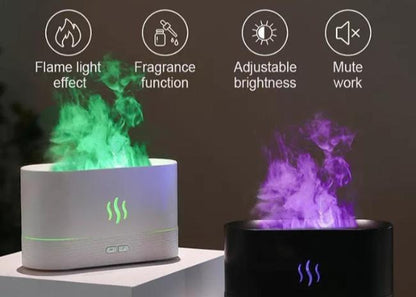 Flame Humidifier 7 Led RGB Colorful Essential Oil Fire Flame Aroma Diffuser