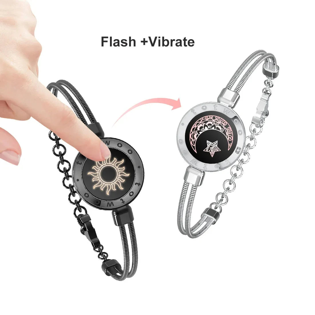 TOTWOO Long Distance Touch Bracelets and  Light Up&Vibration 