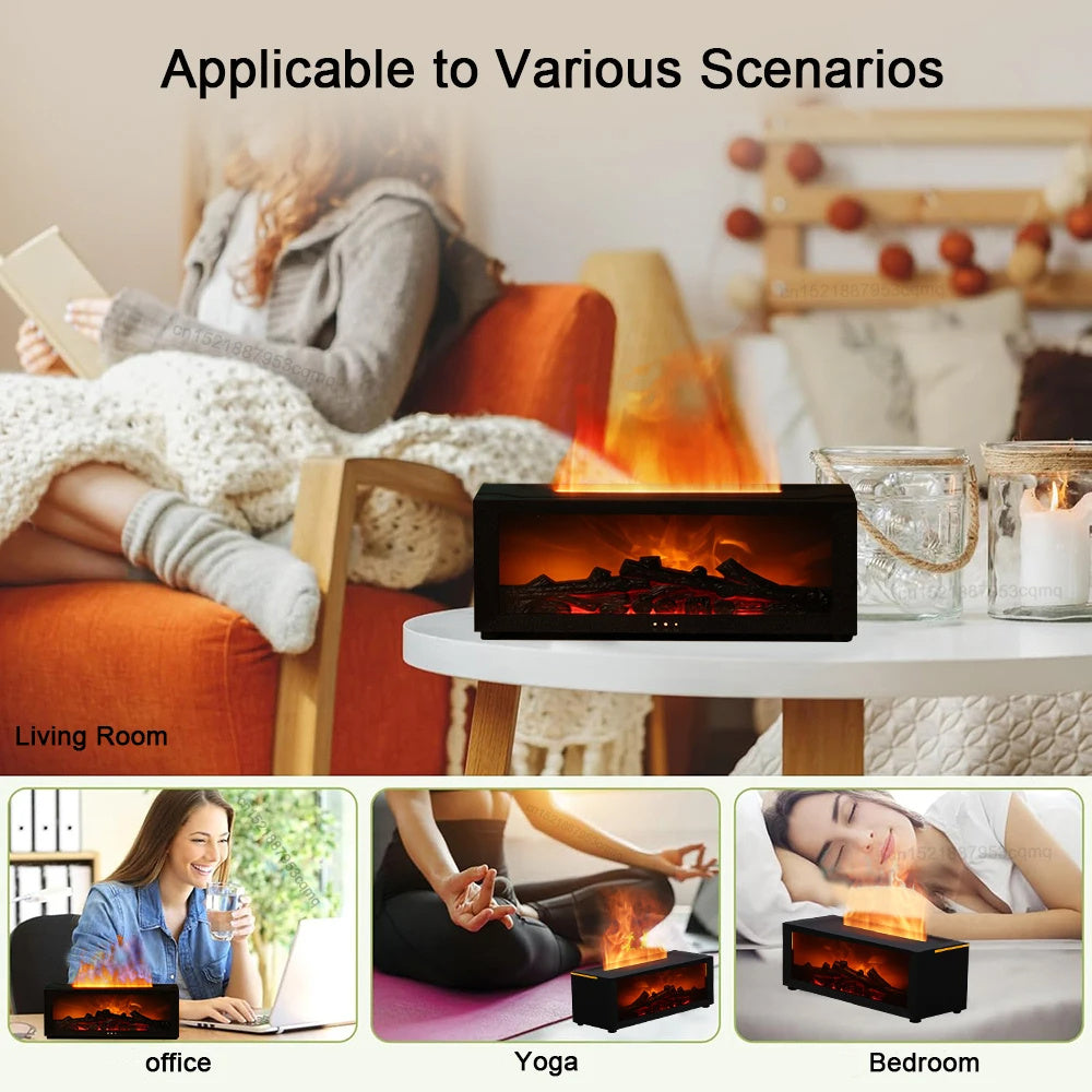 Flame Aromatherapy Colorful Essential Oil Flame Humidifier 3D Flame