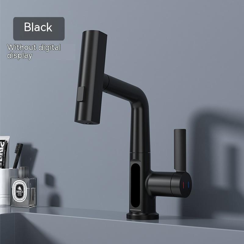 Intelligent Digital Display Faucet Pull-out Basin Faucet Temperature  Rotation