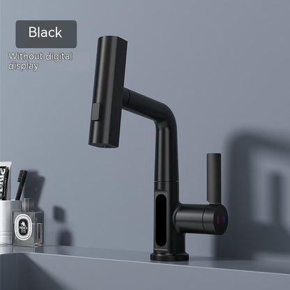 Intelligent Digital Display Faucet Pull-out Basin Faucet Temperature  Rotation