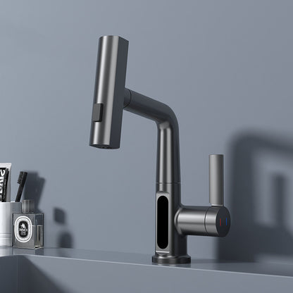 Intelligent Digital Display Faucet Pull-out Basin Faucet Temperature  Rotation